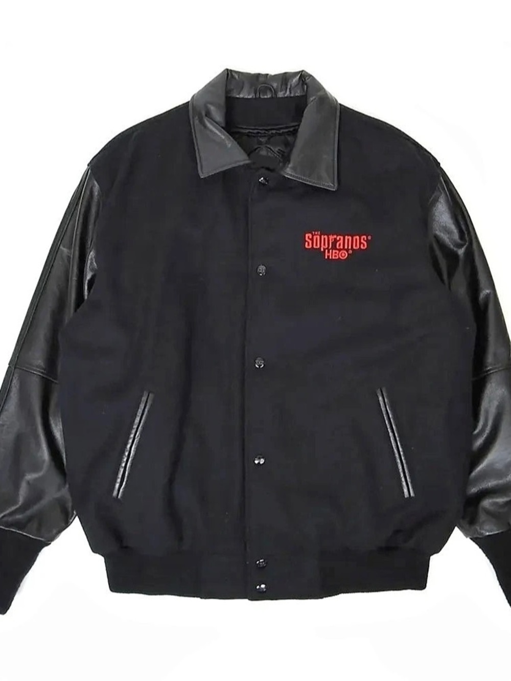 HBO The Sopranos Varsity Jacket Black & Red Graphic Size Medium